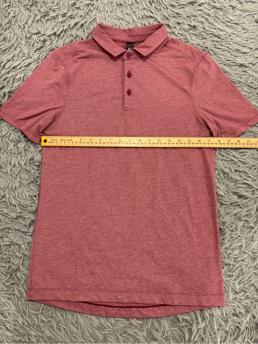 Lululemon Evolution Polo Shirt Men Small Red Golf Performance Lightweight Preppy - Picture 8 of 9